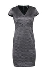 Geometric Print Fitted Jacquard Shift Sheath Sheath Dress