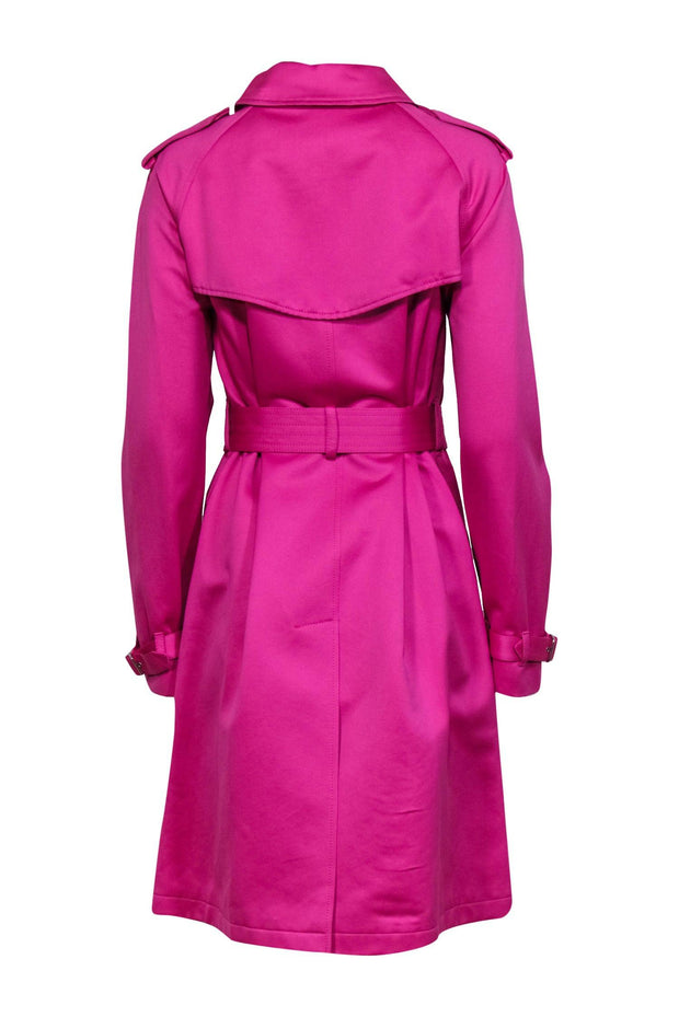 Burberry - Hot Pink Double Breasted Belted Trench Coat Sz 8 – Current  Boutique