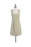 Darted Waistline Sleeveless Back Zipper Polka Dots Zig Zag Print Dress