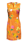 Sheath Floral Print Swing-Skirt Sheath Dress