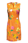 Swing-Skirt Sheath Floral Print Sheath Dress