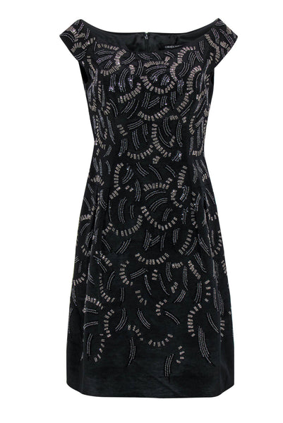 Sheath Beaded Bateau Neck Sheath Dress/Little Black Dress