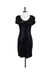 Short Sleeves Sleeves Hidden Back Zipper Sequined Scoop Neck Dress