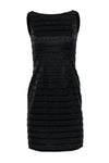 Striped Print Round Neck Beaded Sheath Cocktail Sheath Dress