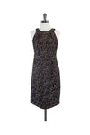 Hidden Back Zipper Slit Animal Print Sleeveless Dress With Rhinestones