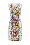 V-neck Sheath Short Sleeves Sleeves Floral Geometric Print Sheath Dress