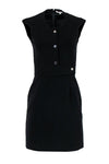 Snap Closure Round Neck Sheath Sheath Dress