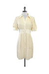 Collared Short Sleeves Sleeves Button Front Pleated Dress