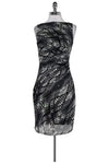 Above the Knee Fitted Gathered Round Neck General Print Dress