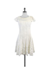 Cotton Cap Sleeves Sleeveless Side Zipper Dress With Ruffles