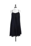 Silk Spaghetti Strap Pleated Dress