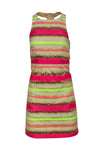 Tall Sheath Striped Print Square Neck Sheath Dress