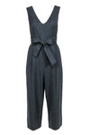 V-neck Pocketed Hidden Back Zipper Turtleneck Winter Sleeveless Jumpsuit