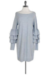 Long Sleeves Spring Round Neck Dress With Ruffles