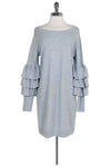 Round Neck Spring Long Sleeves Dress With Ruffles