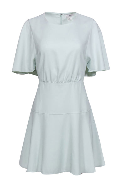 A-line Short Sleeves Sleeves Draped Hidden Back Zipper Spring Party Dress