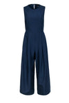 Sleeveless Button Closure Cutout Hidden Back Zipper Slit Keyhole Jumpsuit