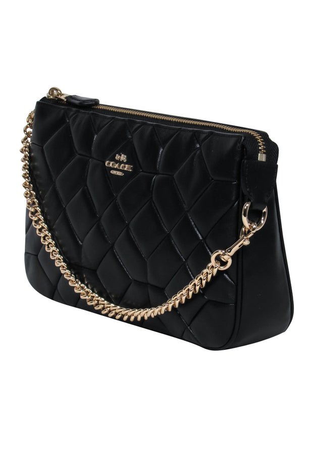 Coach - Black Quilted Chain Strap Shoulder Bag – Current Boutique
