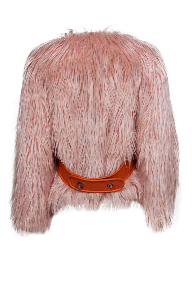 coach pink fur jacket