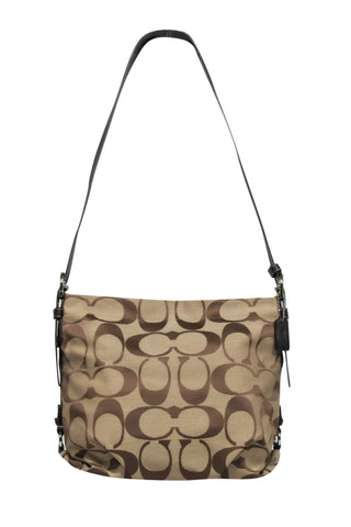 Coach - Small Tan Monogram Print Backpack – Current Boutique