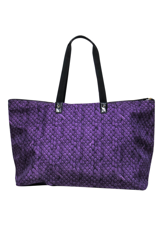 Coach - Large Purple Snakeskin Print Nylon Tote – Current Boutique