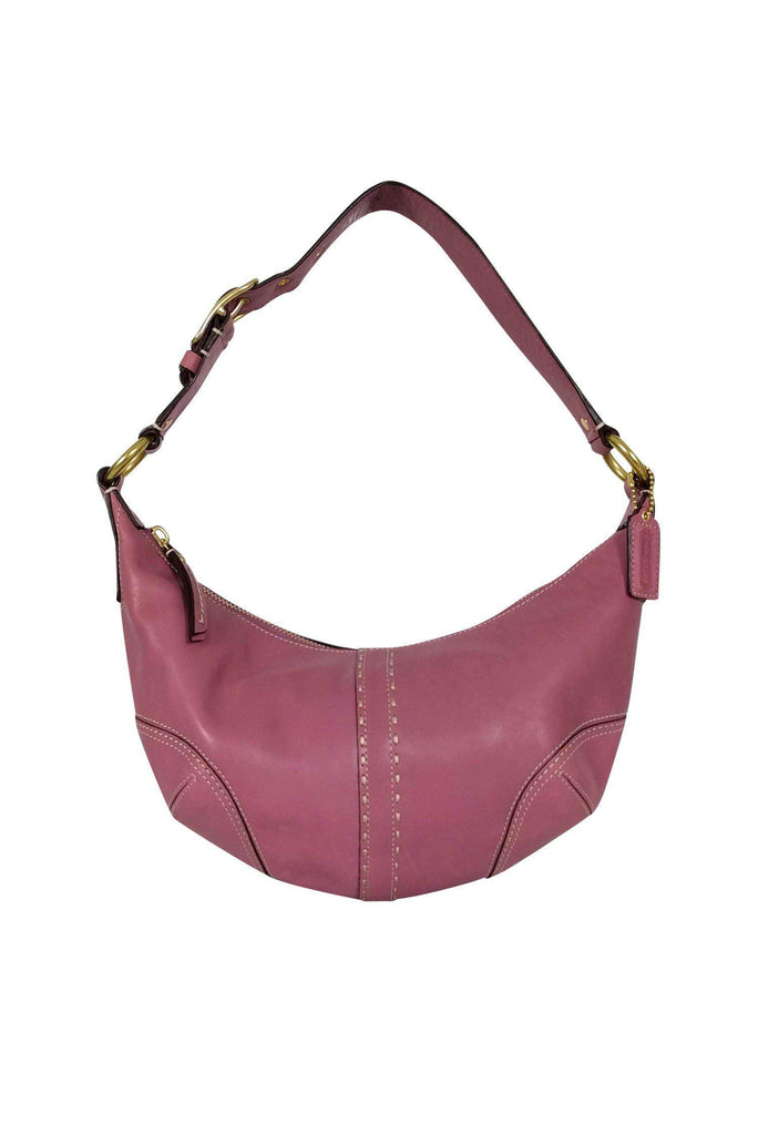 Coach - Small Pink Leather Shoulder Bag – Current Boutique