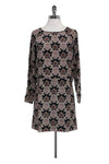 Round Neck Silk Paisley Print Long Sleeves Dress