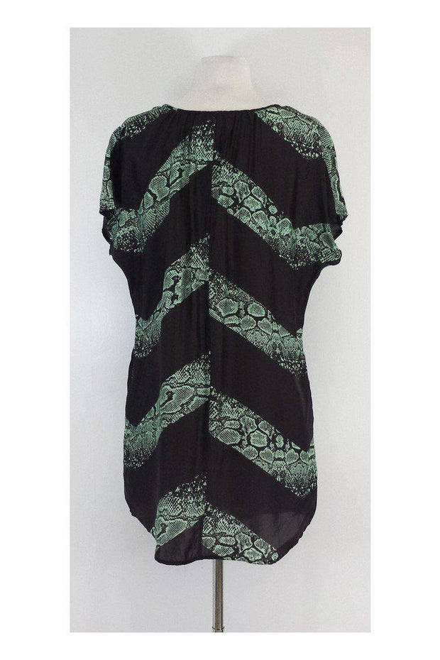 Current Boutique-Cory - Black & Green Snakeskin Striped Dress Sz XS
