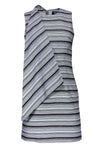 Sheath Scoop Neck Striped Print Back Zipper Sleeveless Sheath Dress