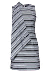 Sheath Sleeveless Striped Print Scoop Neck Back Zipper Sheath Dress