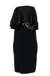 Strapless Straight Neck Polka Dots Print Fitted Hidden Back Zipper Slit Dress