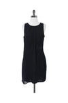 Tall Sheath Draped Hidden Side Zipper Sheer Sheath Dress