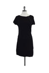 Front Zipper Cap Short Sleeves Sleeves Sweater Wool Dress