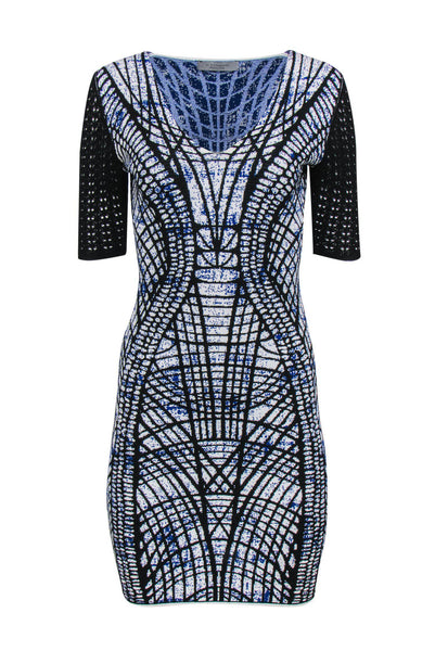 V-neck Short Sleeves Sleeves Short Abstract Print Bodycon Dress/Club Dress