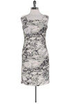 Sexy Square Neck General Print Above the Knee Sleeveless Fitted Hidden Back Zipper Dress