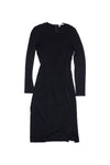 Long Sleeves Wool Slit Hidden Back Zipper Dress