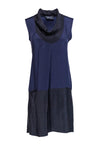 Asymmetric Pocketed Cowl Neck Silk Shift Dress