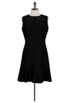 Round Neck Fitted Cutout Sleeveless Knit Little Black Dress