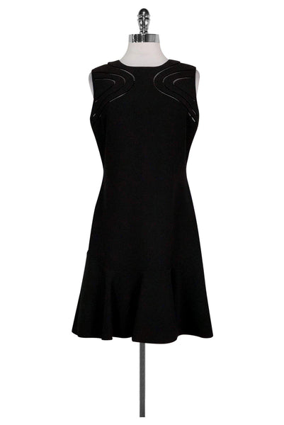 Knit Sleeveless Fitted Cutout Round Neck Little Black Dress