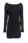 Tall Tall Long Sleeves Sheath Hidden Side Zipper Winter Bateau Neck Sheath Dress/Little Black Dress