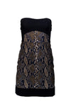 Sexy Strapless Above the Knee Hidden Back Zipper Animal Snake Print Sweetheart Dress