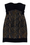 Sexy Strapless Animal Snake Print Above the Knee Sweetheart Hidden Back Zipper Dress