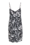 V-neck Short Slit General Print Summer Empire Waistline Sleeveless Dress