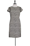 Short Sleeves Sleeves Fitted Hidden Back Zipper General Print Round Neck Cotton Above the Knee Dress