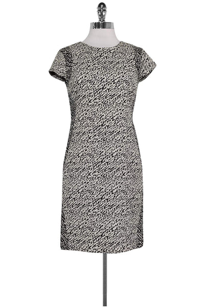 Short Sleeves Sleeves Fitted Hidden Back Zipper General Print Round Neck Cotton Above the Knee Dress