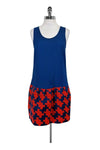 Dropped Waistline Sleeveless Round Neck Pocketed General Print Dress