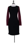 Fitted Hidden Back Zipper Long Sleeves Above the Knee Round Neck Dress