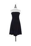 Strapless Pleated Hidden Back Zipper Dress With a Ribbon