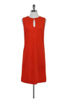 Hidden Back Zipper Keyhole Shift Sleeveless Dress