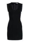 Banding Ribbed Scoop Neck Sheath Sheath Dress